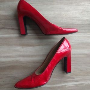 Red pointy heels